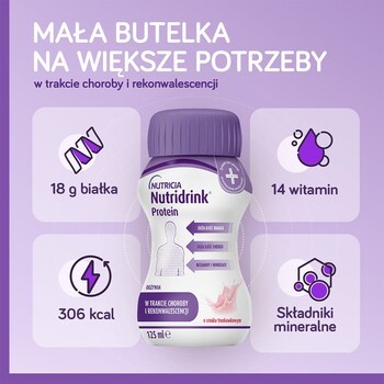 Zestaw 2x Nutridrink Protein, płyn o smaku waniliowym, 4 x 125 ml