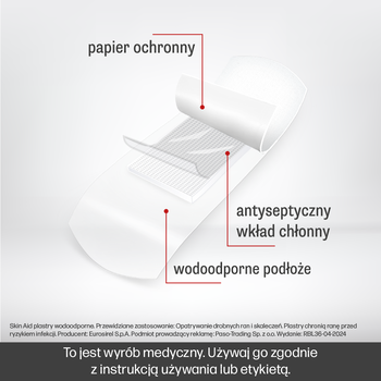 Skin Aid, zestaw plastów wodoodpornych, 12 szt.