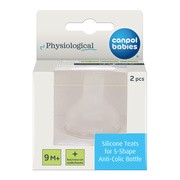 Canpol Babies, smoczek silikonowy do butelki S-Shape XL (szybki/kaszka), 9 m+, 2 szt.