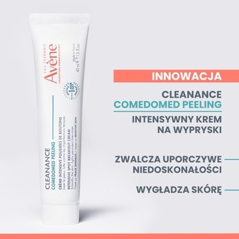 Avene Eau Thermale, Cleanance Comedomed Peeling, krem intensywny na wypryski, 40 ml