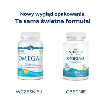 Nordic Naturals Omega-3 690 mg, kapsułki, smak cytrynowy, 120 szt.