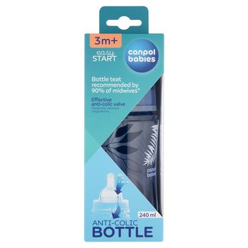 Canpol Easy Start, butelka antykolkowa GOLD, 240 ml