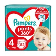 Pampers Pants 4 (9−15 kg), pieluchomajtki jednorazowe, 52 szt.