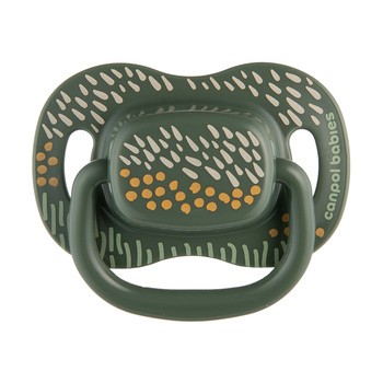 Canpol Babies Mountains, smoczek uspokajający, silikonowy symetryczny, 0-6 m, zielony, 2 szt.