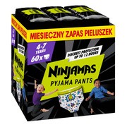 Pampers Ninjamas, pieluchomajtki dla chłopca, rozmiar 7 (4-7 lat), 60 szt.