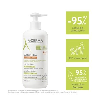 Aderma Exomega Control, mleczko emolient, 400 ml
