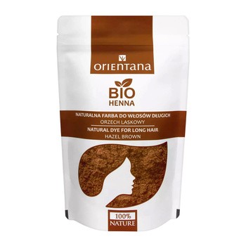 Orientana Bio Henna, naturalna farba do włosów długich, orzech laskowy, 100 g