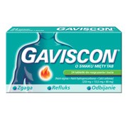 Gaviscon o smaku mięty TAB, tabletki do rozgryzania, żucia, 24 szt.