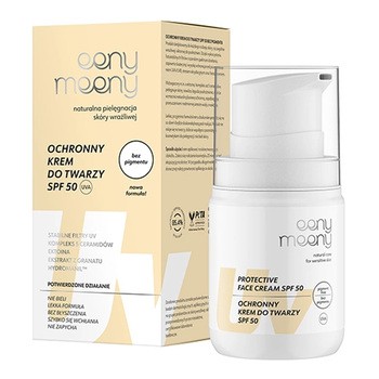 Eeny Meeny, ochronny krem do twarzy UVA UVB SPF50, bez pigmentu, 50 ml