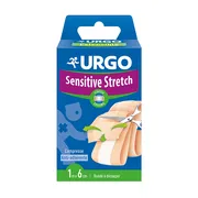 Urgo Sensitive Stretch, elastyczny opatrunek do cięcia, 1 m x 6 cm, 1 szt.