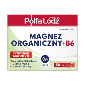 PolfaŁódź Magnez Organiczny + B6, tabletki, 50 szt.