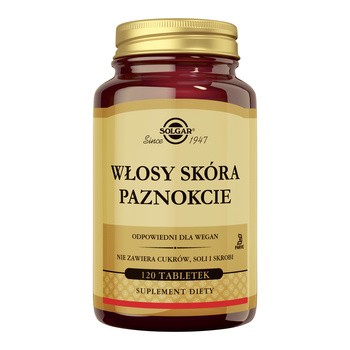 Solgar Włosy Skóra Paznokcie, tabletki, 120 szt.