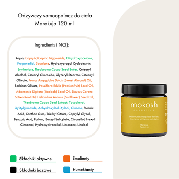Mokosh, odżywczy samoopalacz do ciała Marakuja, krem, 120 ml