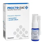 Procto-Zac MemeThol Barrier Spray, na hemoroidy i szczeliny odbytu, 10 ml
