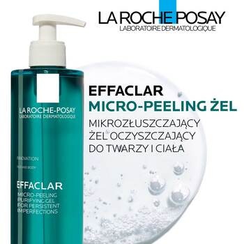 La Roche-Posay Effaclar, Micro-peeling żel mikrozłuszczający oczyszczający do twarzy i ciała, 400 ml