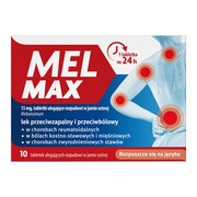 Mel Max, 15 mg, tabletki ulegające rozpadowi w jamie ustnej, 10 szt.