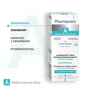 Pharmaceris A Sensireneal, ceramidowy krem przeciwzmarszczkowy do twarzy, szyi i dekoltu, 30 ml
