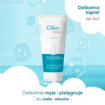 Oillan Baby, żel do mycia ciała i włosów 3 w 1, 100 ml