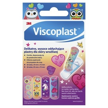 Viscoplast Plastry Magiczne, dekorowane plastry dla dzieci, 2 rozmiary, 20 szt.