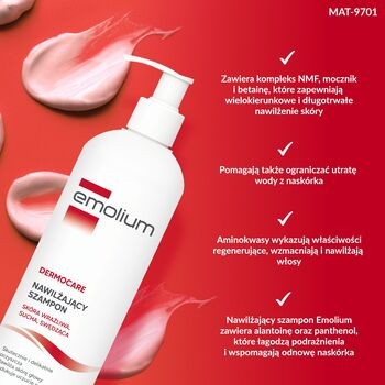 Emolium Dermocare, szampon nawilżający, 400 ml