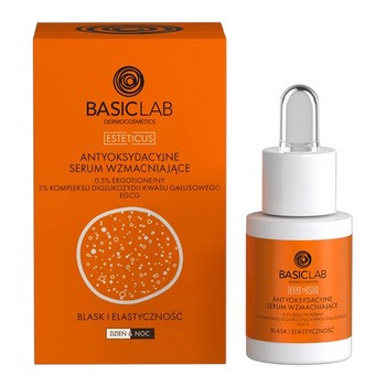 BasicLab Esteticus, antyoksydacyjne serum wzmacniające Blask i Elastyczność, 15 ml