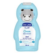 On Line, żel 3w1 do ciała, włosów i twarzy o zapachu lodów śmietankowych, 350 ml
