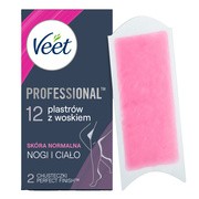 Veet Easy-Gel, plastry do depilacji z woskiem dla skóry normalnej, 12 szt.