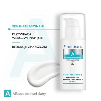 Pharmaceris A Sensi-Relastine-E, peptydowy krem napinająco-ujędrniający, SPF 20, 50 ml