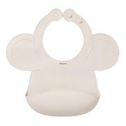 BabyOno, silikonowy śliniak z regulowanym zapięciem, beżowy, 1 szt.