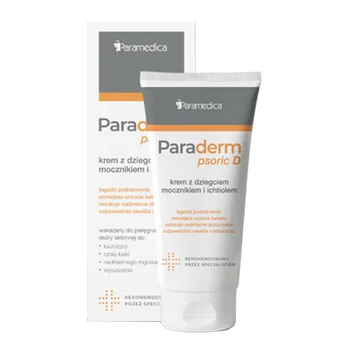Paraderm psoric D, krem z dziegciem, mocznikiem i ichtiolem, 85 g