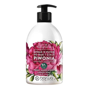 Barwa Naturalna, Mydło w płynie do rąk i ciała Piwonia, ujędrniająco - wygładzające, 500 ml