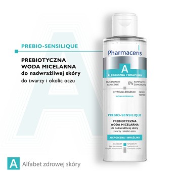 Pharmaceris A Prebio-Sensilique, prebiotyczna woda micelarna do nadwrażliwej skóry twarzy i okolic oczu, 200ml