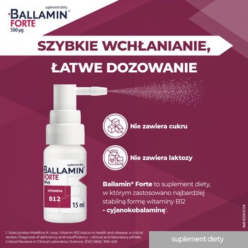 Ballamin Forte, spray do stosowania w jamie ustnej, 15 ml