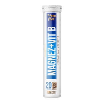 Triggy Magnez + Vit B, tabletki musujące, smak czarna porzeczka, 20 szt.