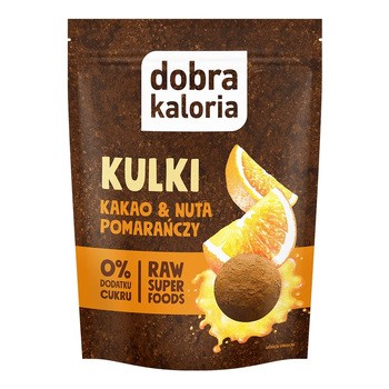 Dobra Kaloria Ciasteczka - Kulki bez cukru, Kakao & Nuta pomarańczy, 65 g