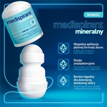 Medispirant, mineralny roll-on, emulsja ochronna, 40 ml
