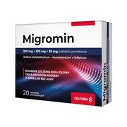 Migromin, 250 mg + 250 mg + 65 mg, tabletki powlekane, 10 szt.