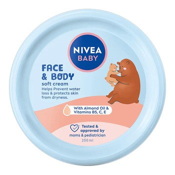 Nivea Baby, krem pielęgnacyjny do twarzy i ciała, 200 ml