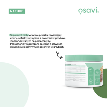 Osavi Kompleks Grzybów 4 w 1, proszek, 180 g