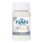 Nan Optipro Plus 1, 5 HM0, mleko początkowe w płynie dla niemowląt od urodzenia, 90 ml x 32 szt.