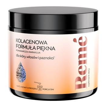 Reme Kolagenowa Formuła Piękna, proszek, smak pomarańcza - marakuja, 150 g