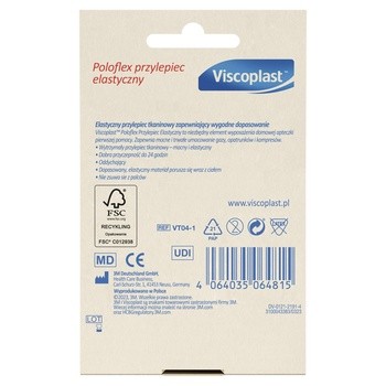 Viscoplast Poloflex, tkaninowy przylepiec elastyczny, 4,2 m x 12,5 mm, 1 rolka
