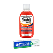 Zestaw Elgydium Sensitive, pasta do zębów w żelu, 75 ml + Eludril Care, płyn do codziennej higieny jamy ustnej, 500 ml