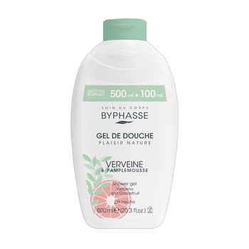 Byphasse Plaisir Nature, żel pod prysznic, werbena i grejpfrut, 600 ml