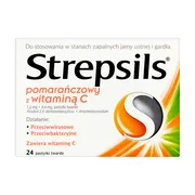 Strepsils pomarańczowy z witaminą C, pastylki twarde, 24 szt.