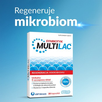 Multilac, kapsułki, synbiotyk (probiotyk +prebiotyk), 20 szt.