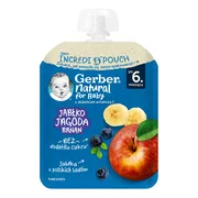 Gerber Natural, Deserek Jabłko jagoda banan, tubka, 6 m+, 80 g