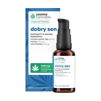 Cosma Cannabis Natural Herbs, Dobry Sen, olejek w kroplach, 30 ml