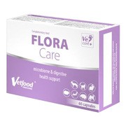Vetfood Flora Care, synbiotyk wspierający mikroflorę jelitową dla psów i kotów, kapsułki, 60 szt.
