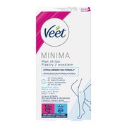 Veet Minima, plastry do depilacji z woskiem dla skóry wrażliwej, 12 szt.